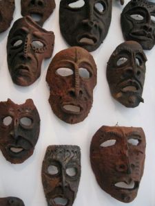 Detail of Joe Geraldo's Mask installation