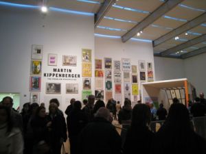 Entrance to "The Problem Perspective", Martin Kippenberger exhibit posters designed by artist himself