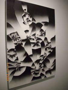 At the New Museum:  Tauba Auerbach, "Shatter 1", acryilic and glass on panel
