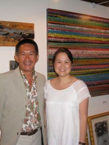 Valentine Willie and Joanne Que Young at Manila Contemporary's booth