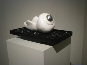 Pidge Reyes, "Bee", from cement and chrome